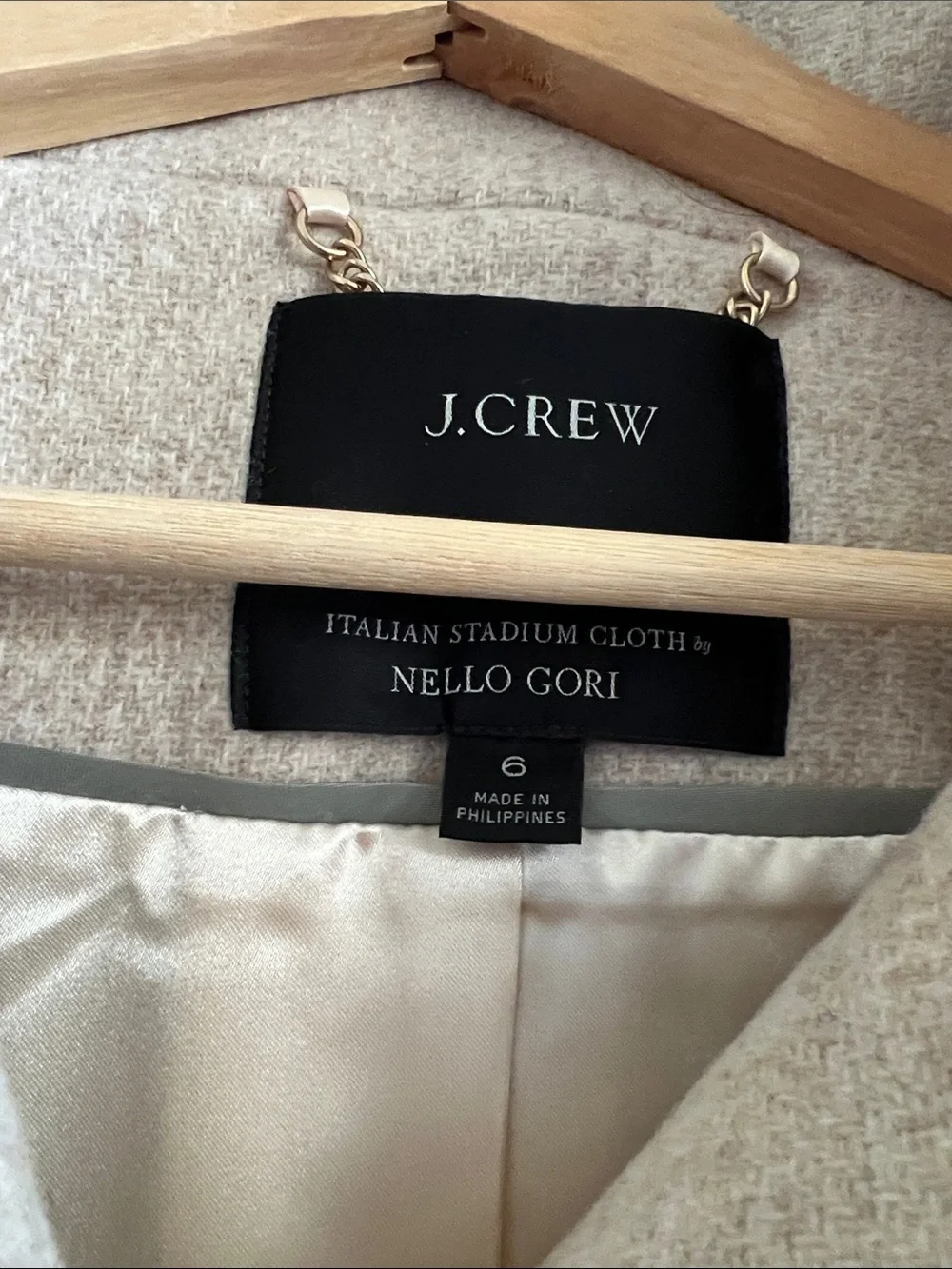 J. Crew Women's Light Cream Wool Pea Coat - Picture 2 of 5